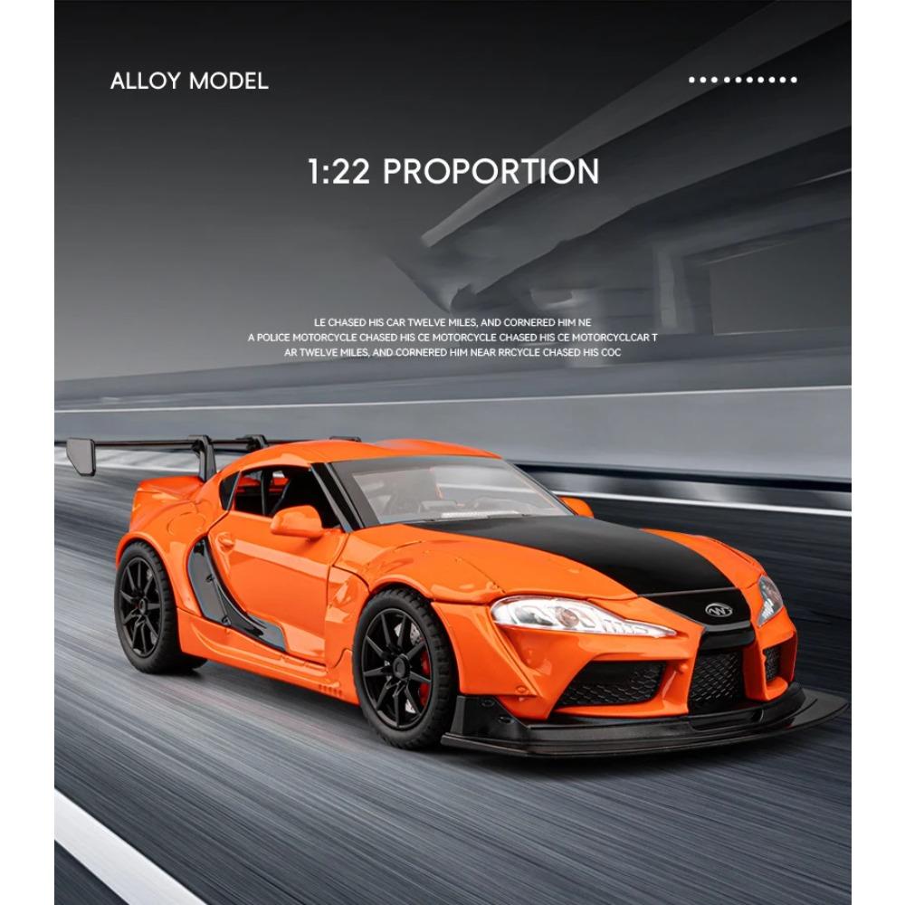 1/22 Toyota GR Supra A90 Alloy Modified Wide Body Sports Car Model Diecast Metal Raing Vehicles Car Model Sound and Light Kids Toy Gift