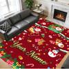 Christmas Custom Name Printed Square Area Rug Soft Non Slip Floor Carpet For Bedroom Holiday Gift