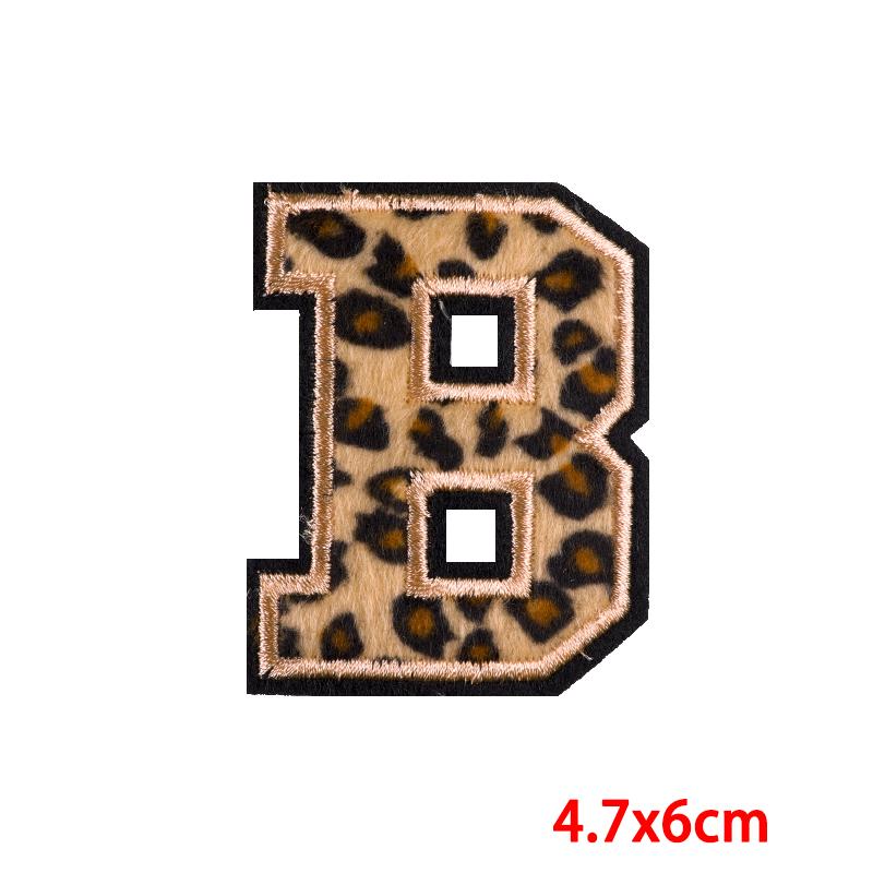 Leopard Print Letters Patch Iron On Patches For Clothing DIY Brand Name Patches On Clothes Fusible Patch For Clothes Stickers
