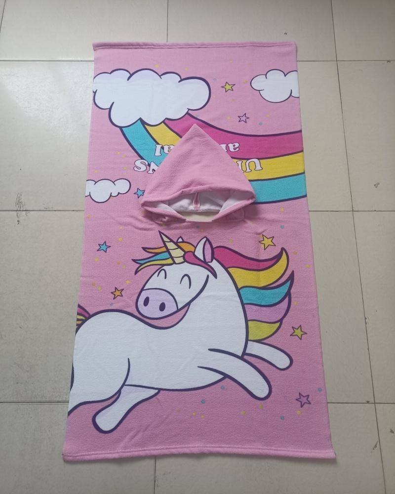 Bambina Accappatoio Asciugamano Neonato per Bambini Travestimento Poncho Bambini Mantello Bambini Motivo Unicorno Asciugamano da Spiaggia Poncho con Cappuccio Bambino