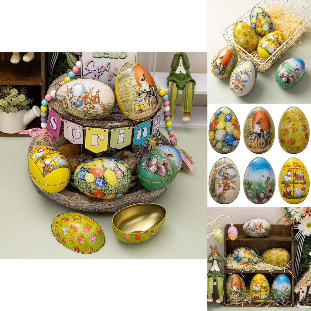 Charmante österliche Dekorative Aufbewahrungsbox Einzigartiger Eisen-Eier-Süßigkeitenhalter für festliche Dekoration
