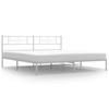 Metal Bed Frame with Headboard White 183 x 213 cm