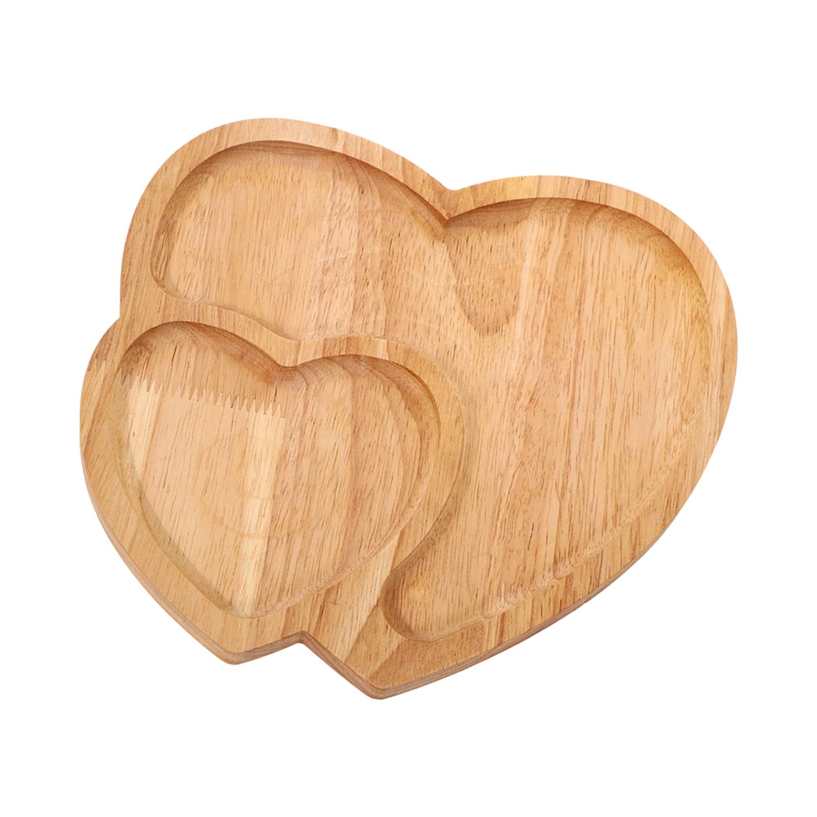 Practical Multipurpose Rubberwood Heart Shape Tray for Dessert Coffee Serving or Decorative Display for Home Cafe 1