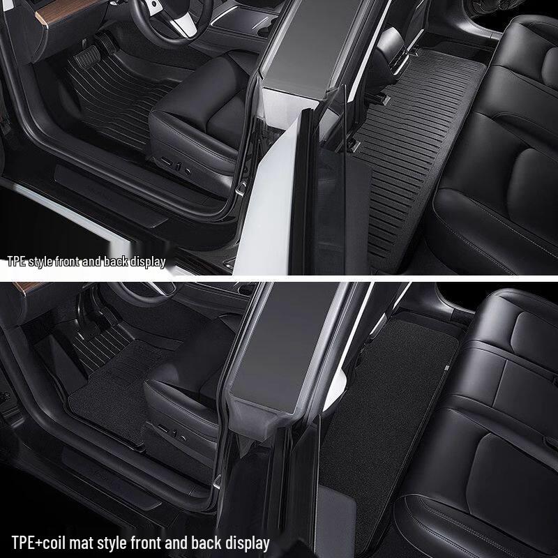Compatible Floor Mats for Tesla Model 3/Y: Driver, Passenger, Rear Row
