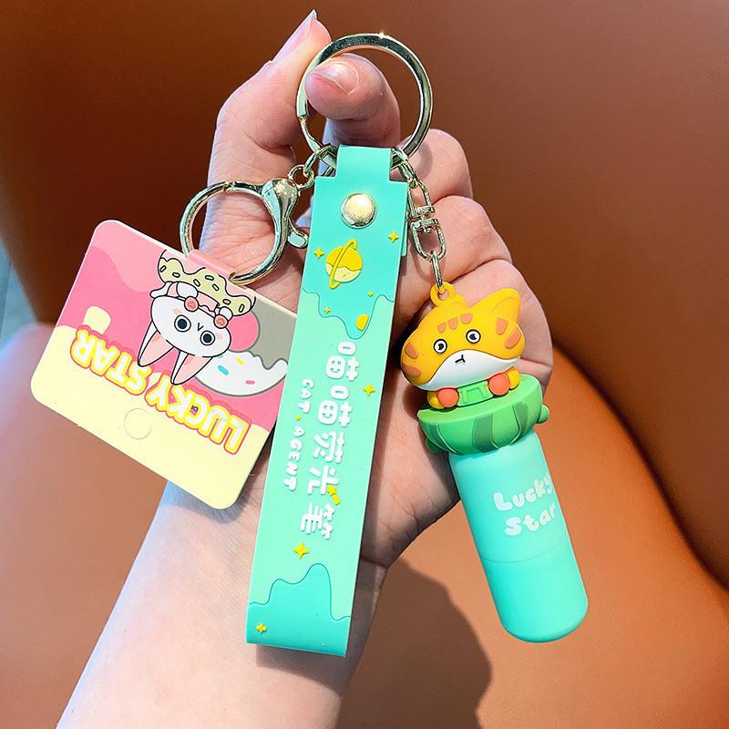 Fluorescent Pen Multifunctional Keychain Cute Cartoon Key Accessory For Gifts