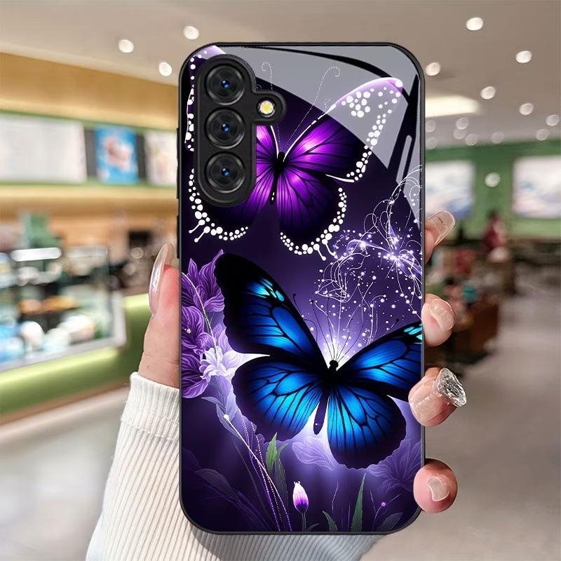 Manufacturer Mysterious Dream Blue Light Butterfly Tempered Glass Case Samsung Galaxy S11UItra Mobile Phone Hard Case