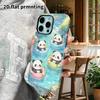 Phone Case: 2D Flat Suitable for iPhone 18 17 16 15 14 13 Pro Film Protective Case, Couple Style, Swimming Little Panda, Christmas and Halloween Gifts