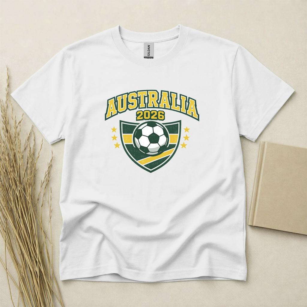 Australia 2026 Football Fan T Shirt Soccer Supporters Gildan Cotton Family Top