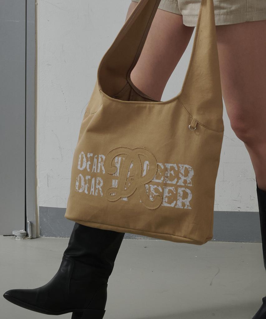 DEARMYDEER Slouch Cotton Shoulder Bag (Beige)