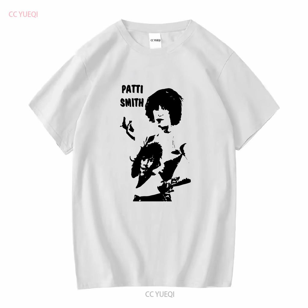Patti Smith Music Band White T Shirt Fan An26643 Vintage Washed Casual Fashion Unisex Comfortable Breathable Graphic