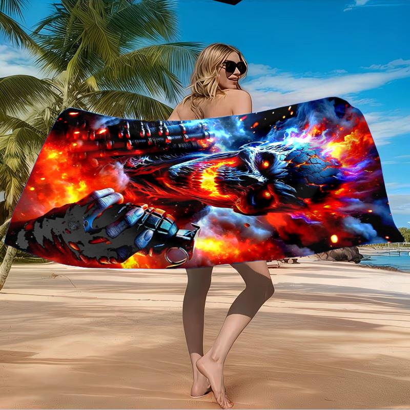 Eerie Frozen Phantom Beach Towel Microfiber Beach Towel, Lightweight and Quick-Dry, for Summer Travel, Swimming Pool Fan Birthday Gift