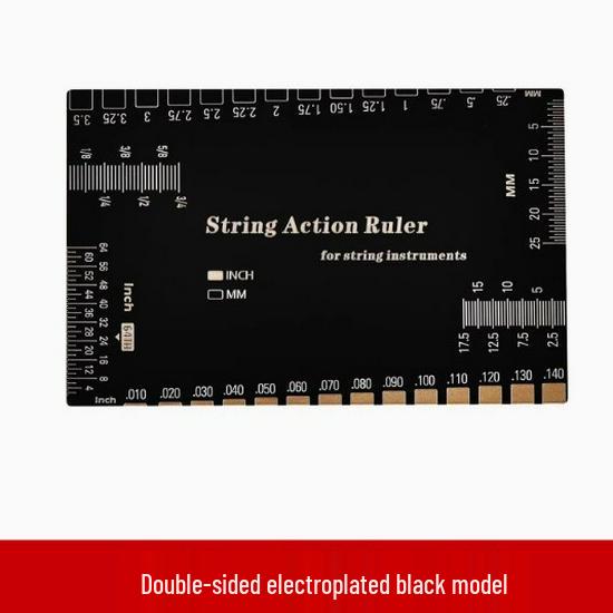 Stainless Steel Guitar String Spacing and Height Measuring Ruler for Electric, Classical, and Bass Guitars.