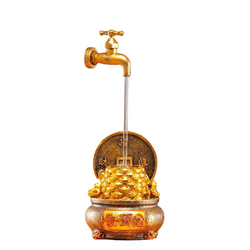 Cornucopia Water Generating Ornaments Circulating Water Chinese Style Simple Household Office Creative Desktop Resin Decoration
