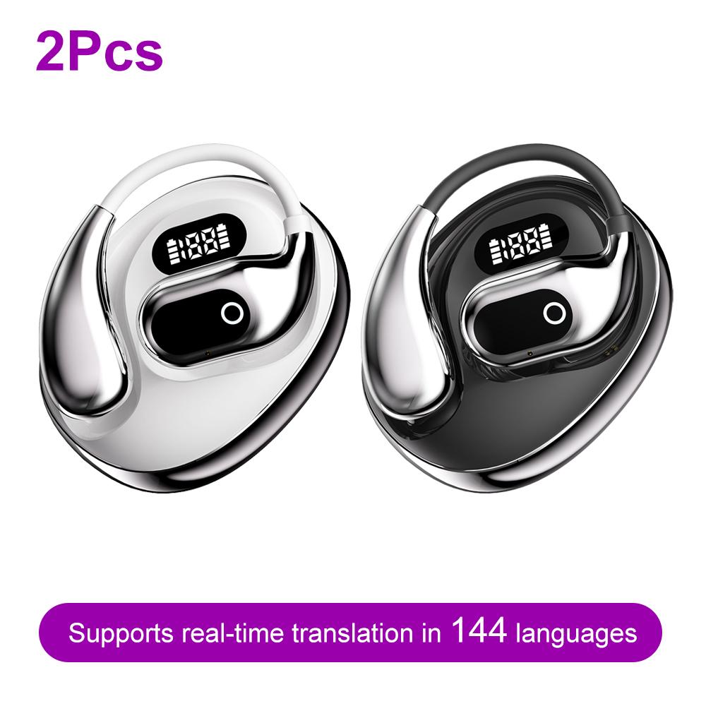 144-Language AI Translator Headphones Bluetooth 5.3 Wireless Two-Way Real-Time Translation For Business Global Travelers Earbuds