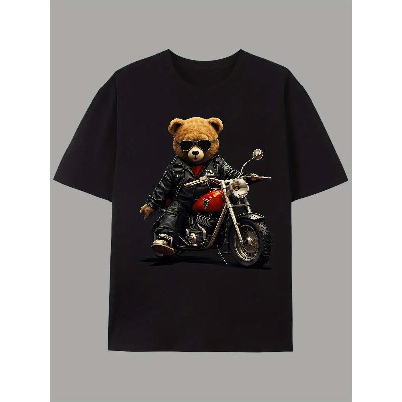European Size Men's Creative Top, Casual Sports Short Sleeve Crew Neck Thin T-Shirt, Suitable for Summer and Spring, Men's Summer Outdoor Clothing