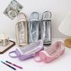 Circle Ring Zipper Stationery Storage Bag Large Capacity Pen Storage Pouch Pencil Case  Students