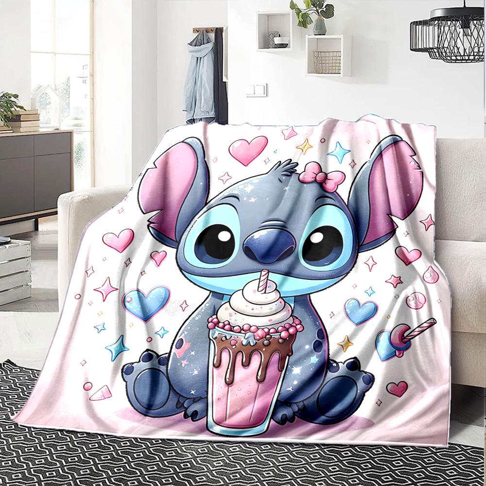 1pc Stitch Tropical Paradise Flannel Blanket,Ultra Soft Warm Plush Throw for Home Bedroom Bed Sofa Cover Camping Picnic gift Y7178