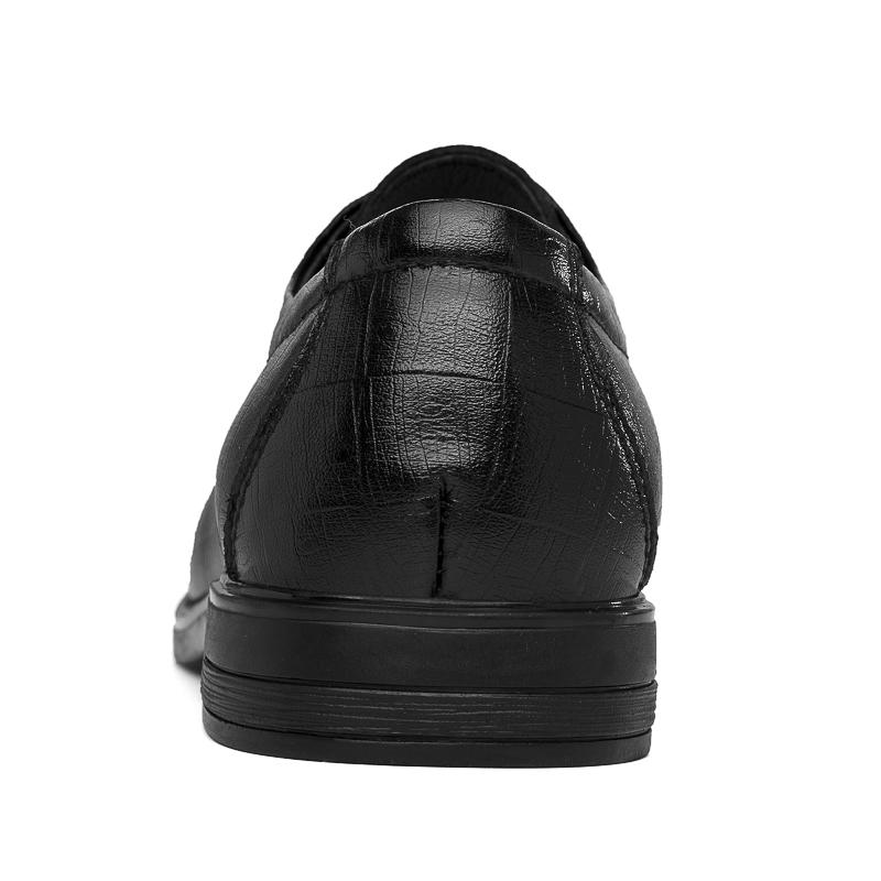 Skórzane Buty Formalne Okrągły Nosek Biznesowe Męskie Buty Eleganckie Oddychające Wygodne Buty Oxfordy dla Mężczyzn Sznurowane Jednolite Męskie Buty