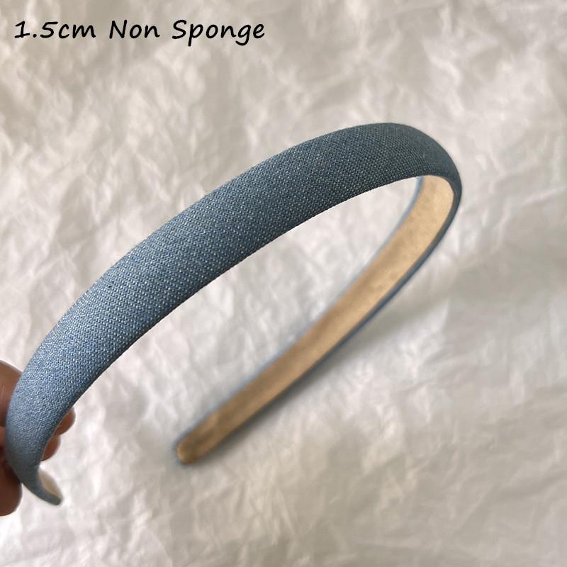 1.5/2/3cm Minimalist Women Girls Denim Sponge Padded Headbands for Ladies Daily Shopping Dress Up Head Hoop Accessories