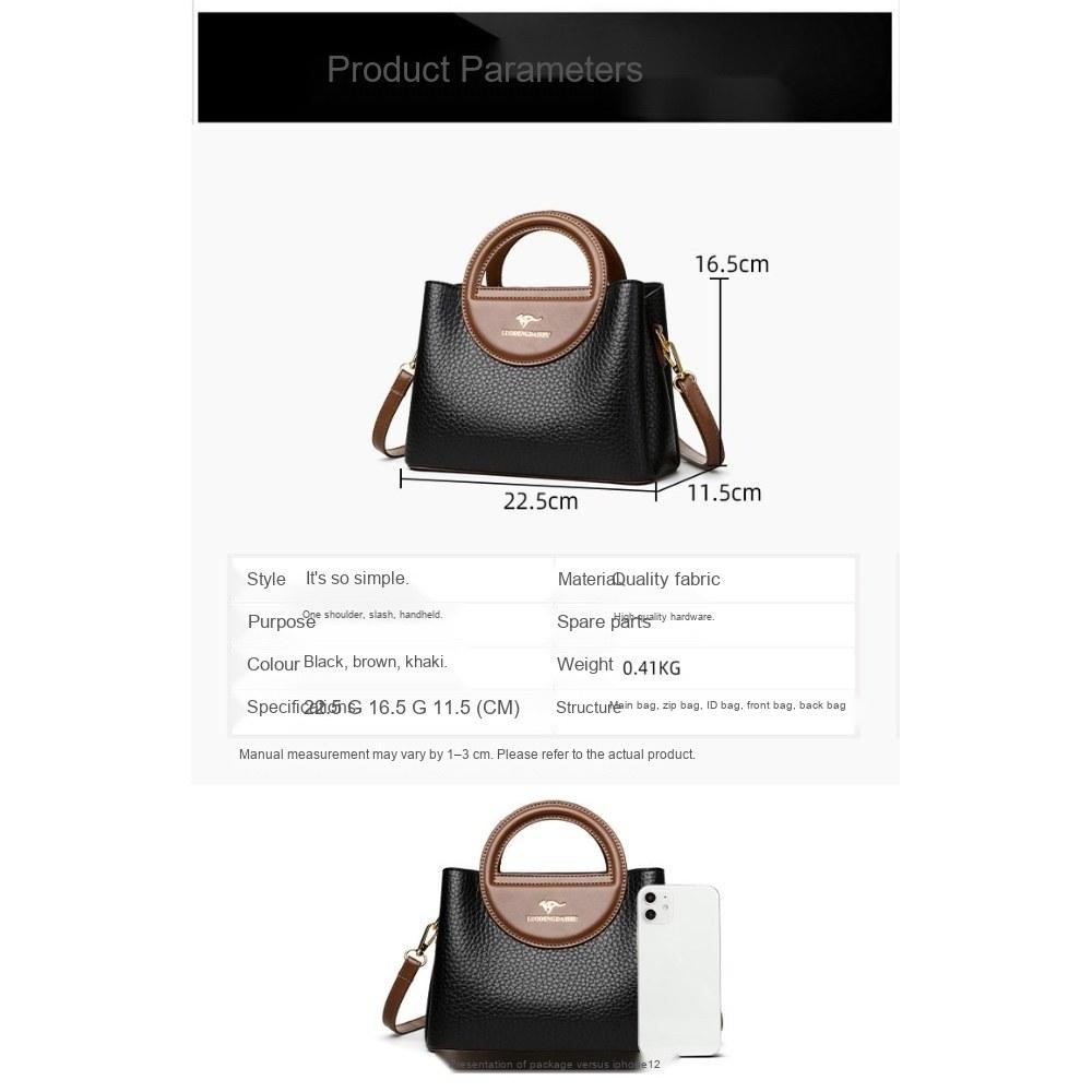 Women Textured Faux Leather Handbag with Detachable Crossbody Strap for Daily Commute
