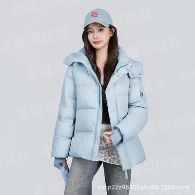 Short Light Luxury White Goose Down Men's and Women's Pinghu Down Jacket Thickened Warm Three-proof Leave-in Fashion Jacket