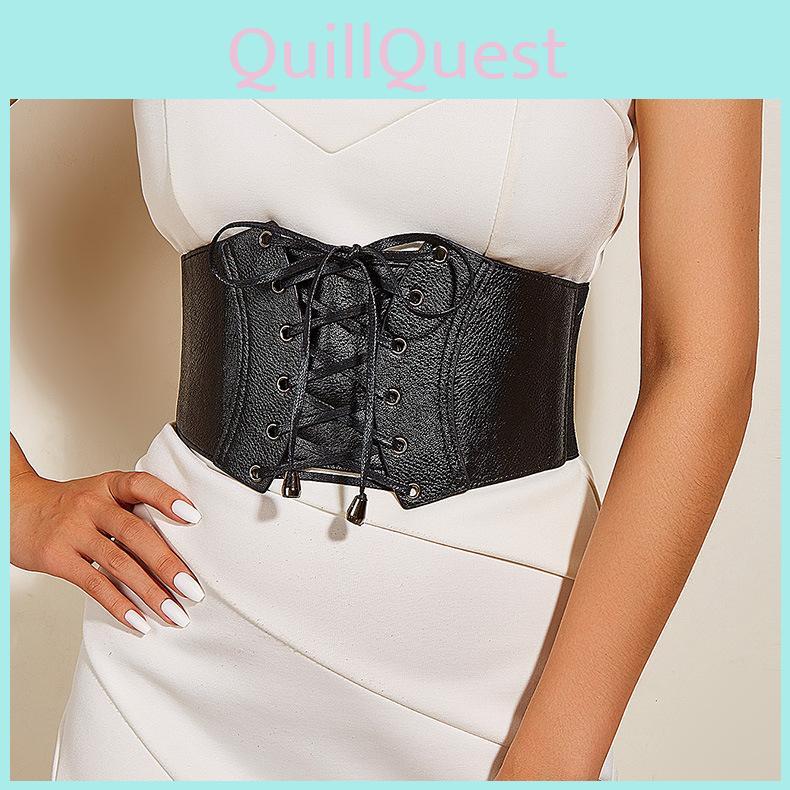 Vintage British Style Wide Leather Belt With Button Closure For Womens Fashion Accessories