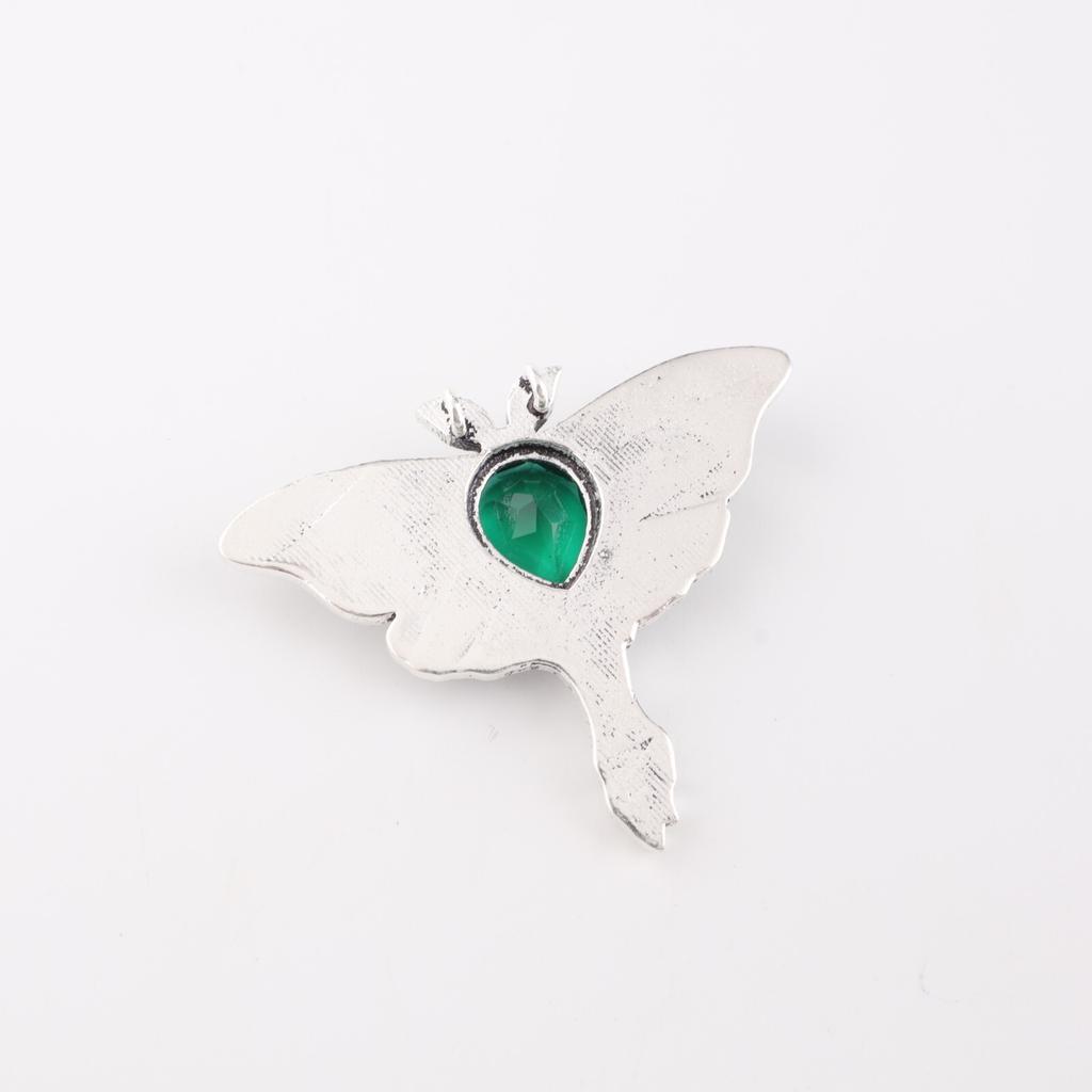 Chromdiopsid Edelstein 925 Sterlingsilber Schmuck Anhänger 1,2" Geschenk für Ehefrau CP-31-5