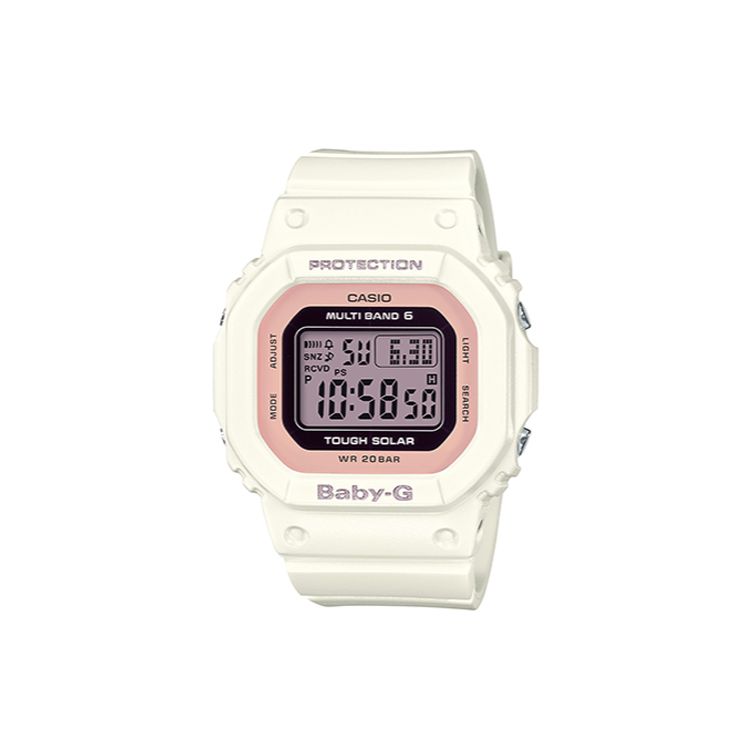 

Casio Baby-G Classic Square Shock Resistant Six Radio Wave Waterproof Sports Quartz Movement Resin Strap Watch Women watches White BGD-5000U-7DPR Regular Watch Box,White