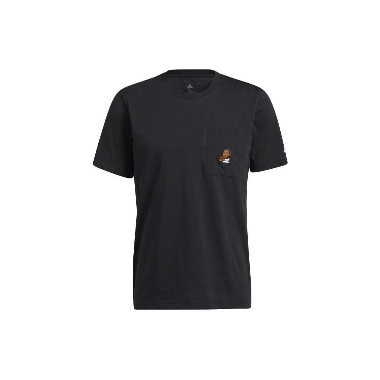 adidas T Shirts Men's Black Crew Neck Moderate Straight Fit GP3435