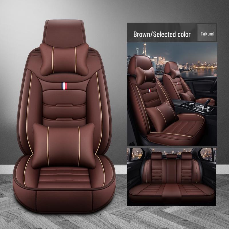 Universal Leather Car Seat Cushion - Washable, All-Season, Easy Care