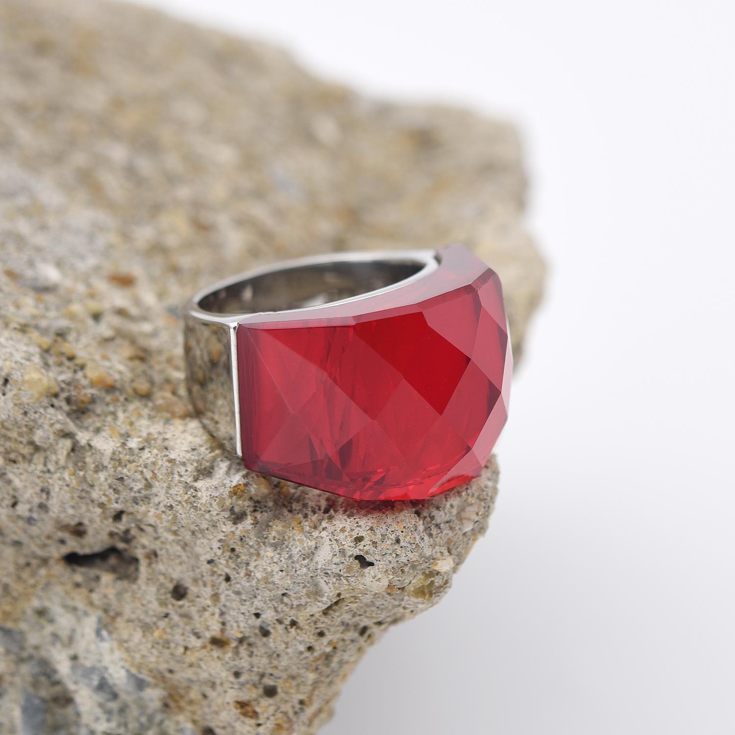 New high quality luxury stainless steel multi-stone style ring fashion trend 8