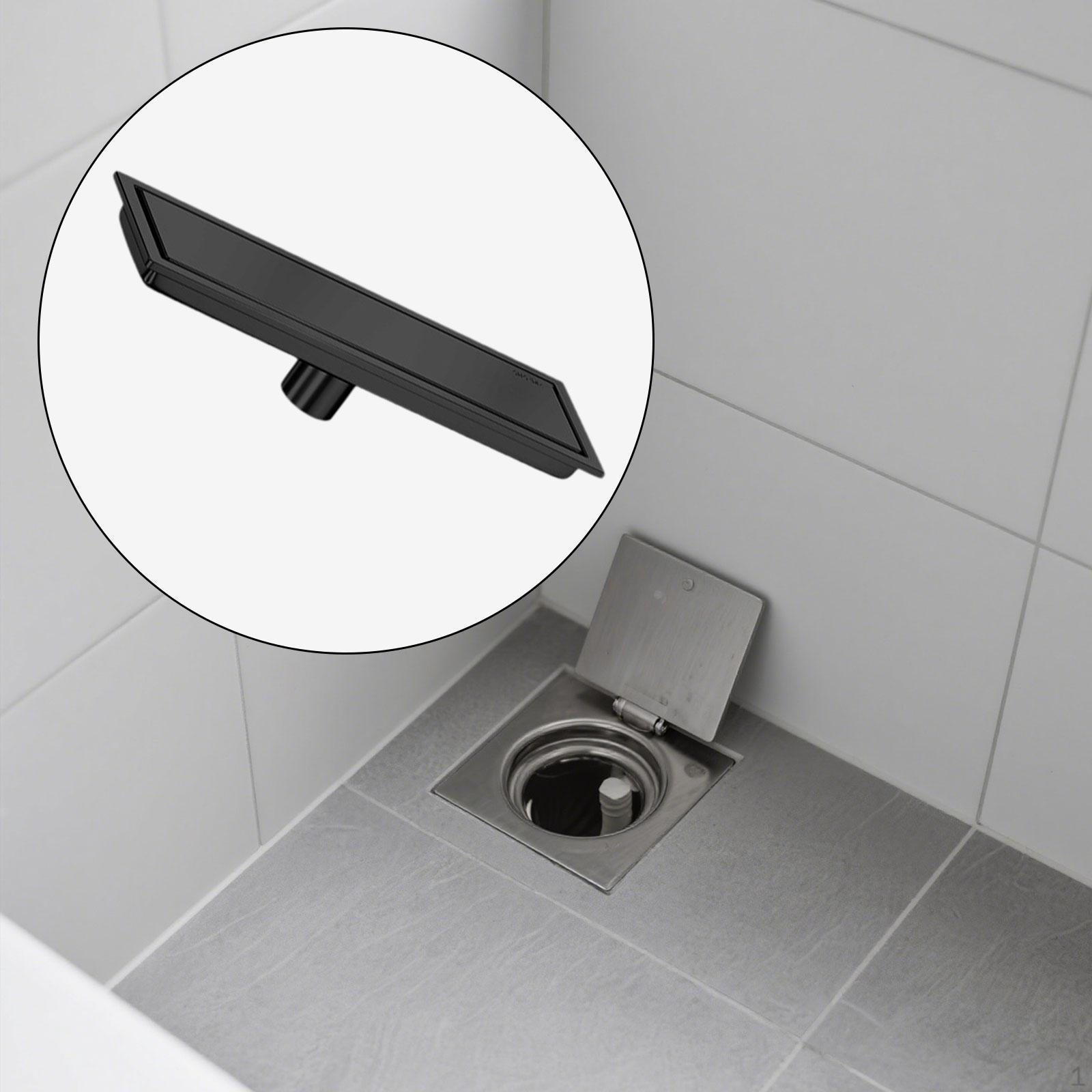 

Прямоугольный напольный слив Быстрый слив Плоский линейный душевой для дома ванной комнаты чёрный