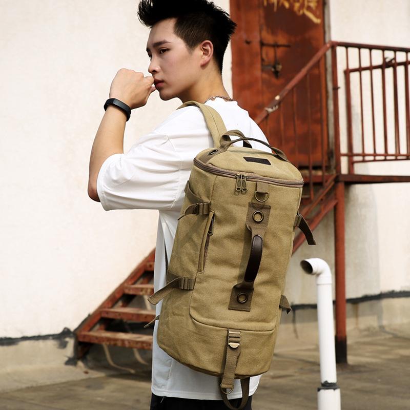Retro Canvas Backpack Women'S Fashion Trend Backpack Men'S Middle School Schoolbag Single Room Portable Multi-Function