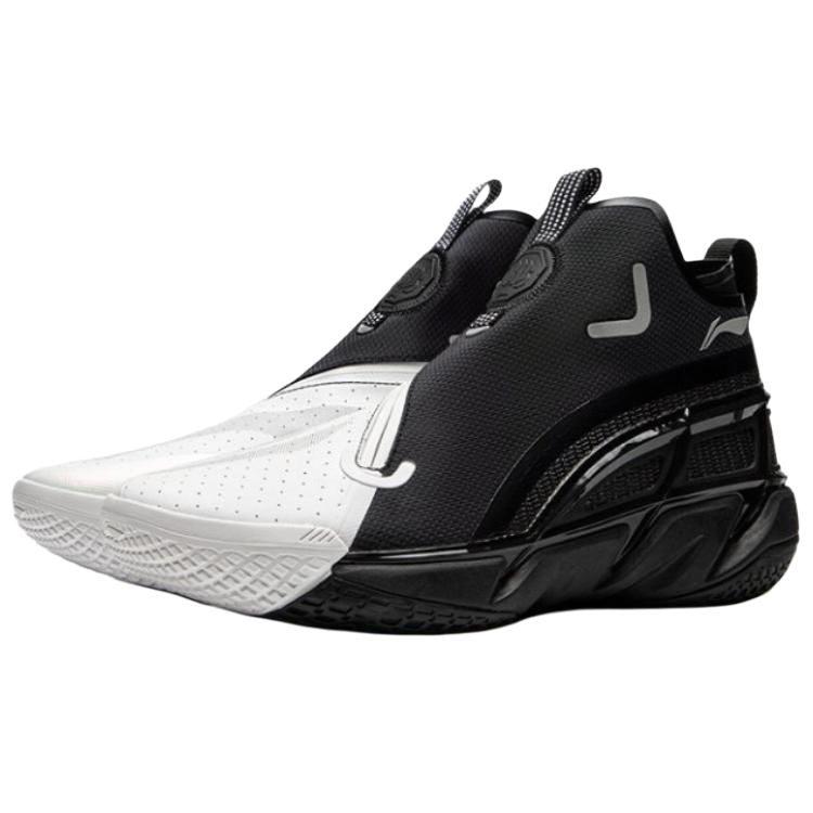 Li Ning BadFive 4 Cushioning Slip Resistant Abrasion Resistant Mid Top Basketball Shoes Men's Black White ABFU031-1