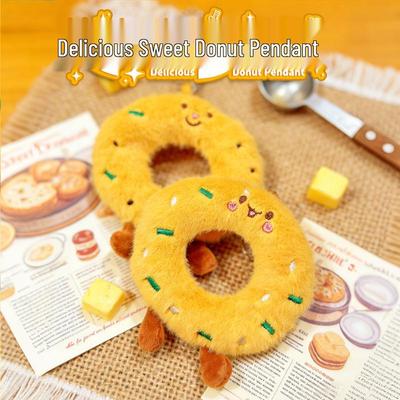Cute Cartoon Donut Pendant Plush Toy Keychain Doll Charm