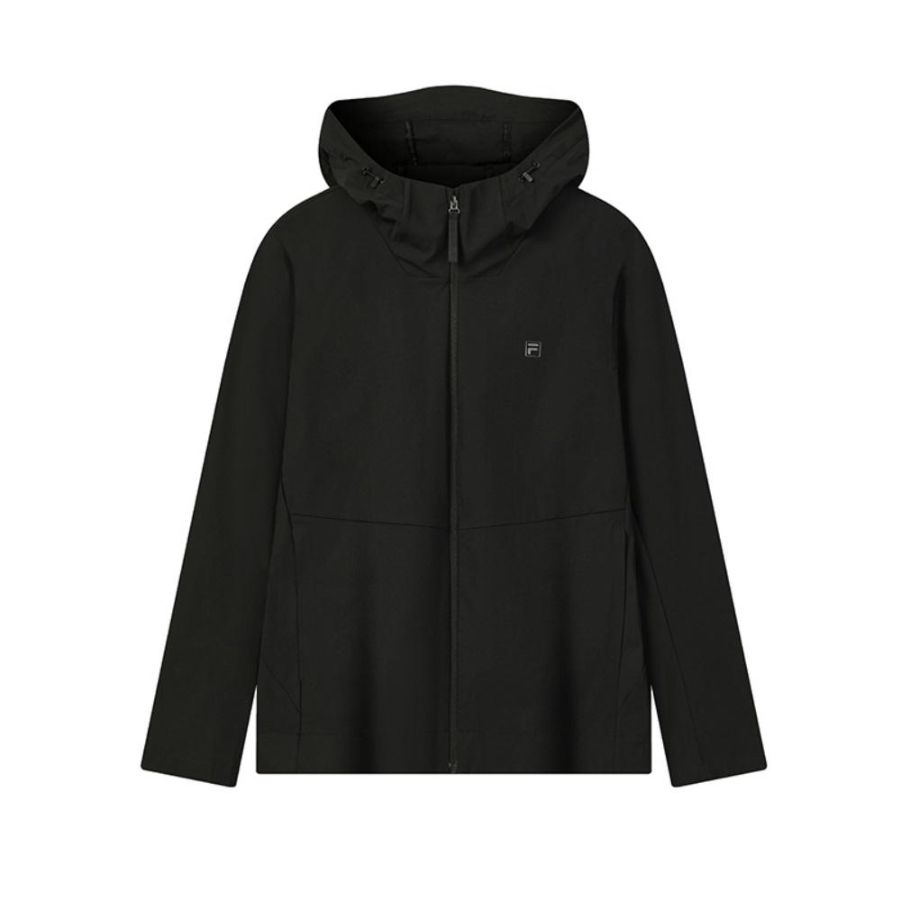 Fila Classic Minimalist Sports Casual Comfortable Versatile Hooded Woven Jacket Men Jackets Black F11M623701FBK