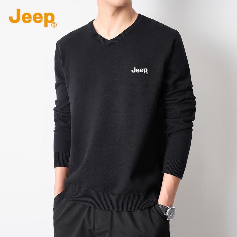 JEEP Men's V-Neck Casual Knit Sweater