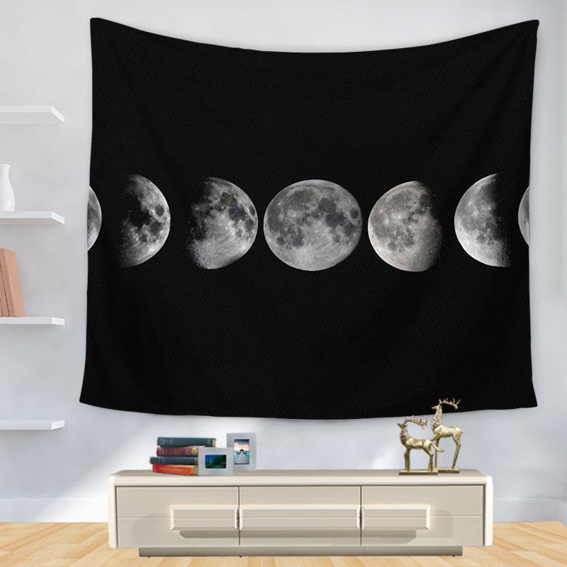 Moon Phase Tapestry Wall Hanging White Black Colorful Sun Mandala Tapestry Wall Hanging Celestial Wall Tapestry Hippie Wall Carp