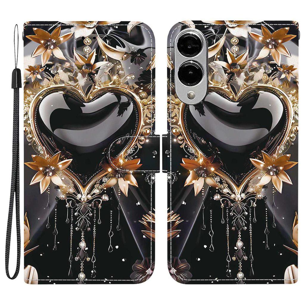 For Samsung Galaxy S25 Edge Wallet Case Pattern Printing Leather Stand Phone Cover with Strap