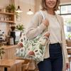 Mushroom Floral Women Tote Bag Outdoor Daily Casual Large Capacity Top Handle Shoulder Bag