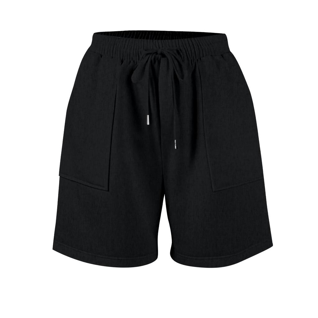 Damen-Shorts mit elastischer Taille, lässige Lagen-Shorts