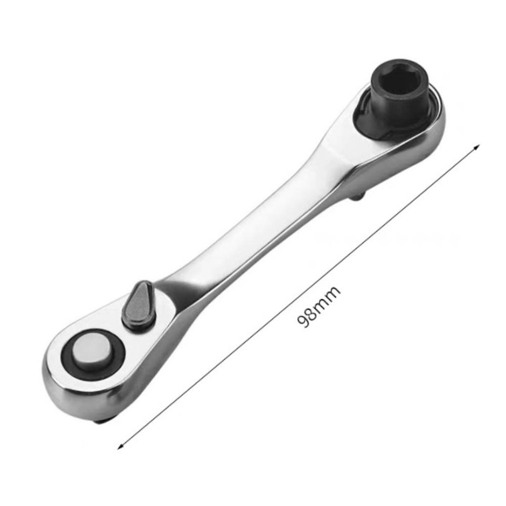 1/4 Inch Quick Release Ratchet Wrench Double Ended Hex Socket Tool