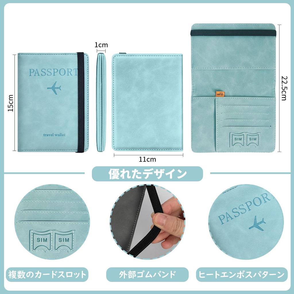 Passport ID Passport PU Card Lightweight and Multiple Card Passport Storage Overseas Travel Supplies [DELUXEFOX] Case, Anti-Skimming, Multi-Function