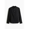 H M Regular Fit Stand Collar sHirt Black