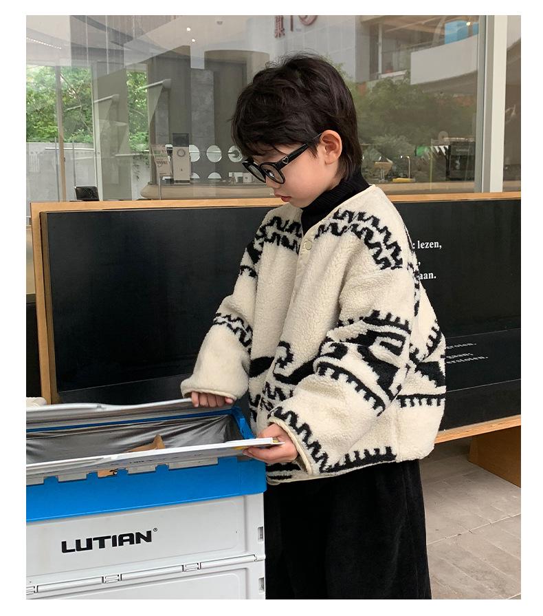 Koreanischer Stil Jungen Winter 2024 Locker Gestrickte Strickjacke - Modischer Herbst- & Winterpullover für Kleine & Mittlere Kinder