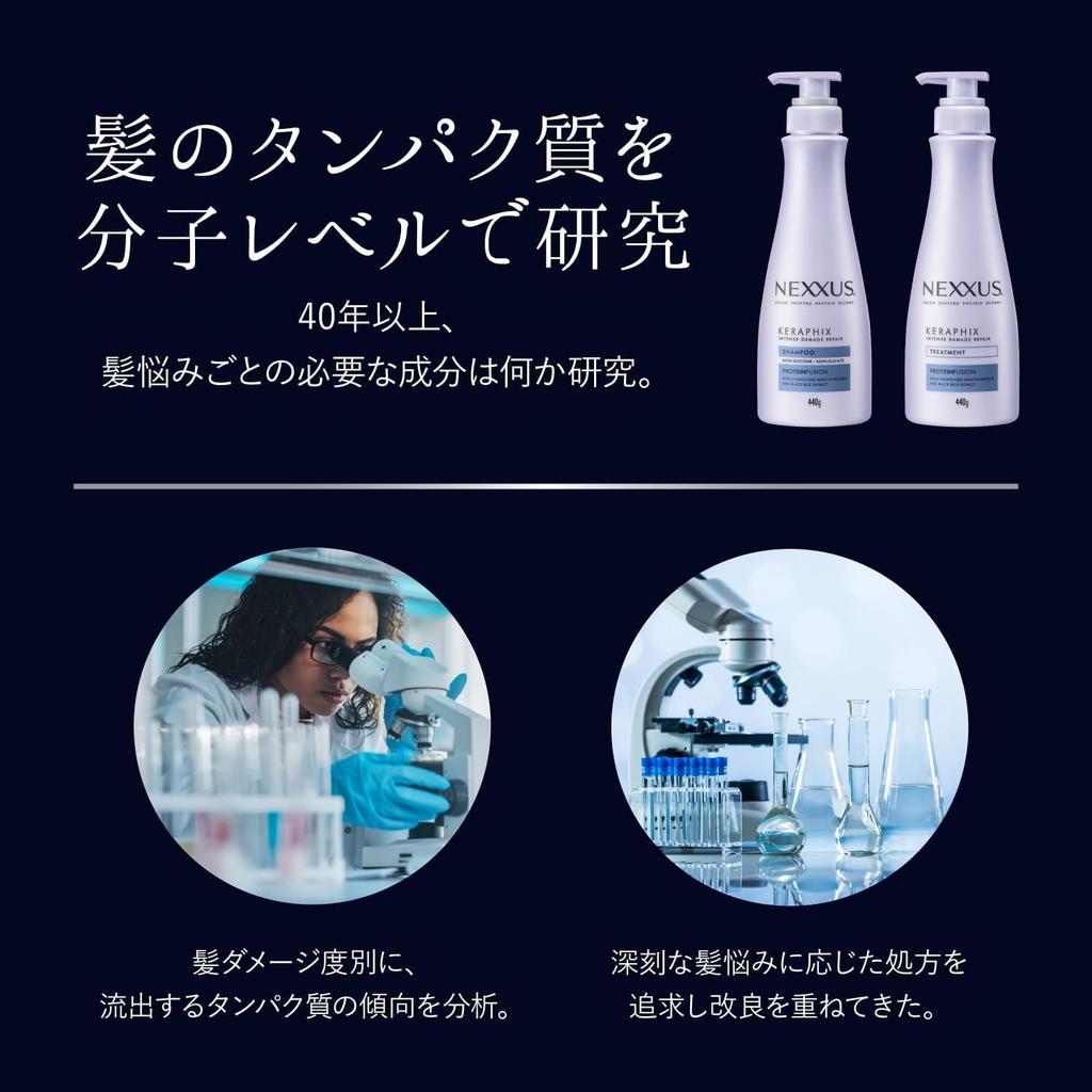 Nexxus Intense Damage Repair Shampoo Conditioner Set with a Bonus Serving In + (Treatment) (440g Each) (Made Japan)