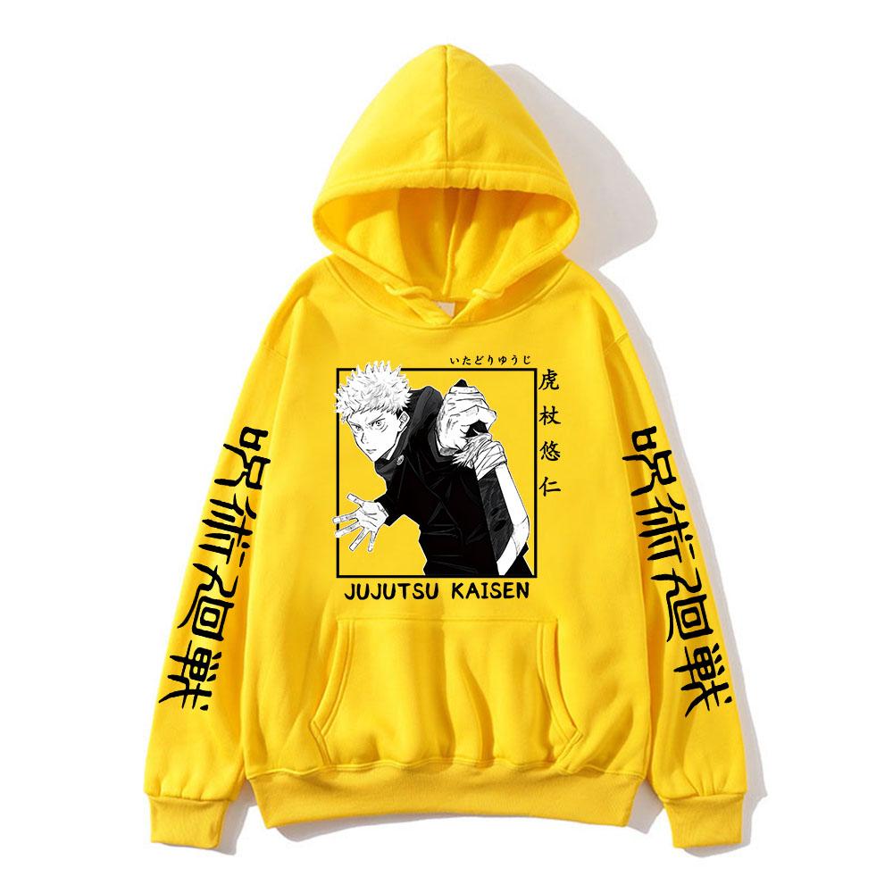 Yuuji Itadori Hoodie Jujutsu Kaisen Grafik-Hoodies Vintage Übergroßes Kapuzensweatshirt Lange Ärmel Männer Frauen Kleidung
