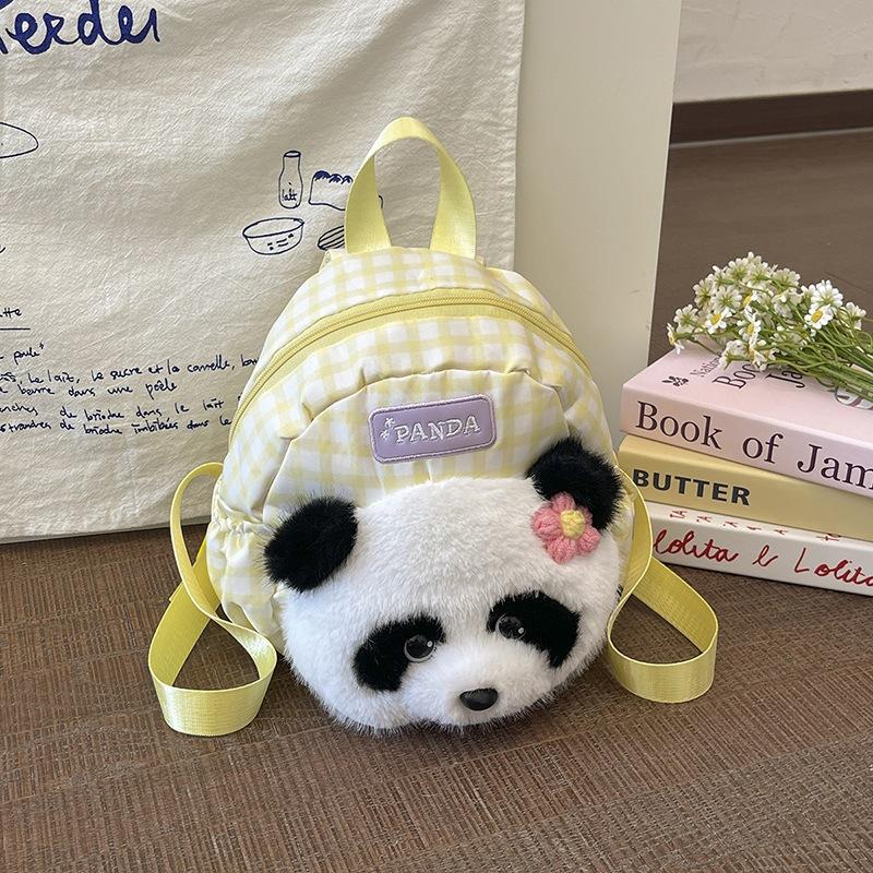 Schoolbag1011 New Red Panda Double Shoulder Schoolbag Kindergarten Boys and Girls Baby Cute Children's Backpack Parent-child Bag