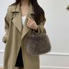 New Fashion Fluffy Plush Beaded Square Crossbody Bag - Versatile and Stylish for Commuting