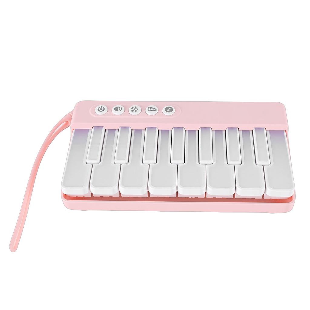 Portable Piano Electronic Keyboard Piano Music Instrument Toy with Colorful Lights Demo Songs for Kids Toddles Gift Pink